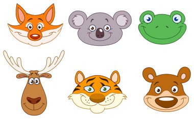 Animal heads 3 clipart