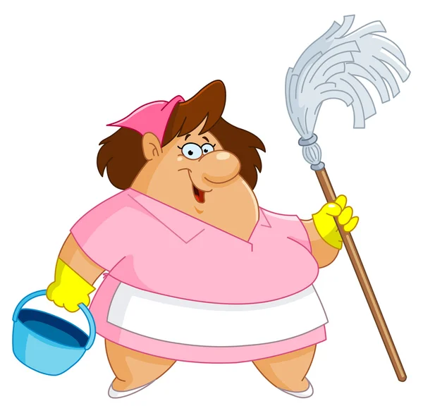 Cleaning woman — Stock Vector