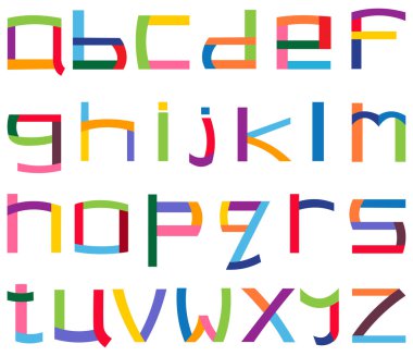 Colorful lower case alphabet clipart