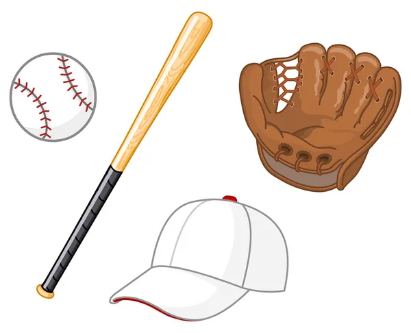 Elementi di baseball — Vettoriale Stock