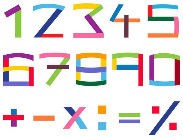 Colorful number set — Stock Vector