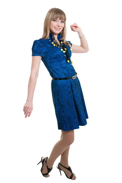 블루 드레스 소녀 — 스톡 사진