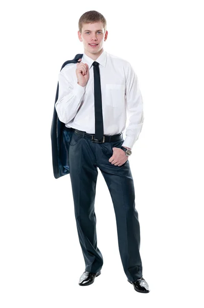 Mladý podnikatel v obleku — Stock fotografie