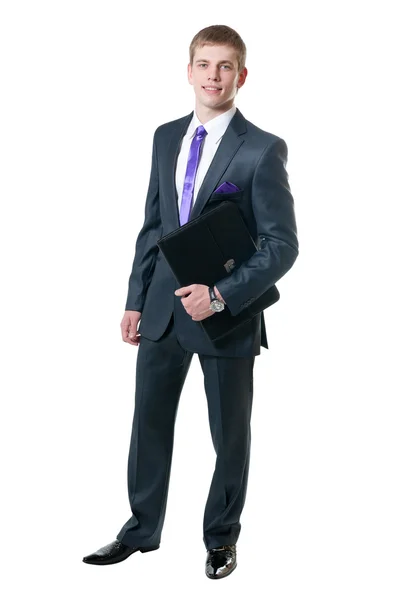O jovem homem de negócios em um terno — Fotografia de Stock