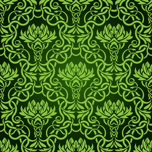 Groene naadloze achtergrond patroon — Stockvector