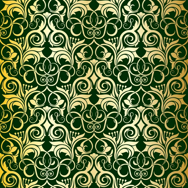 녹색 원활한 벽지 패턴 — 스톡 벡터