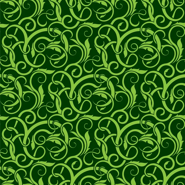 Grønt sømløst tapetmønster – stockvektor
