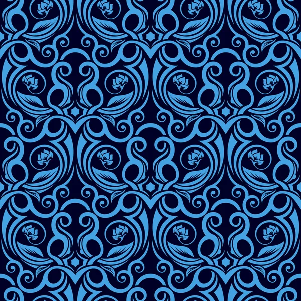 Blaues nahtloses Tapetenmuster — Stockvektor