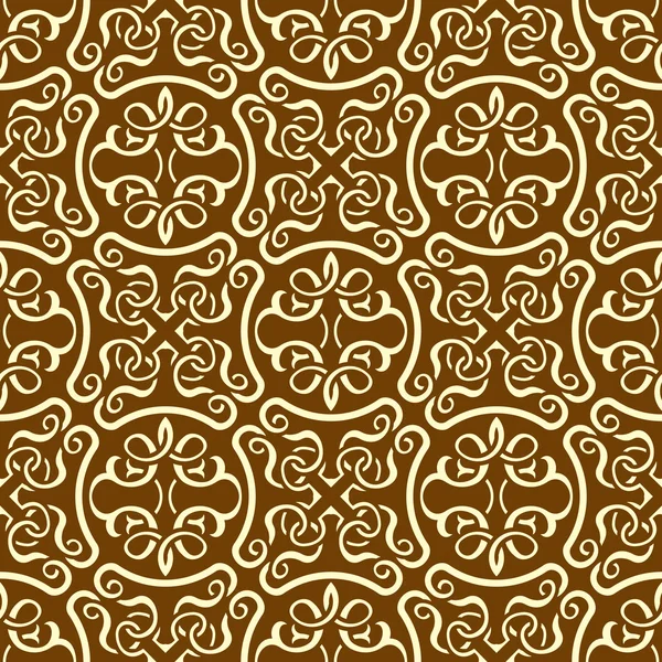 茶色のシームレスな壁紙パターン — ストックベクタ