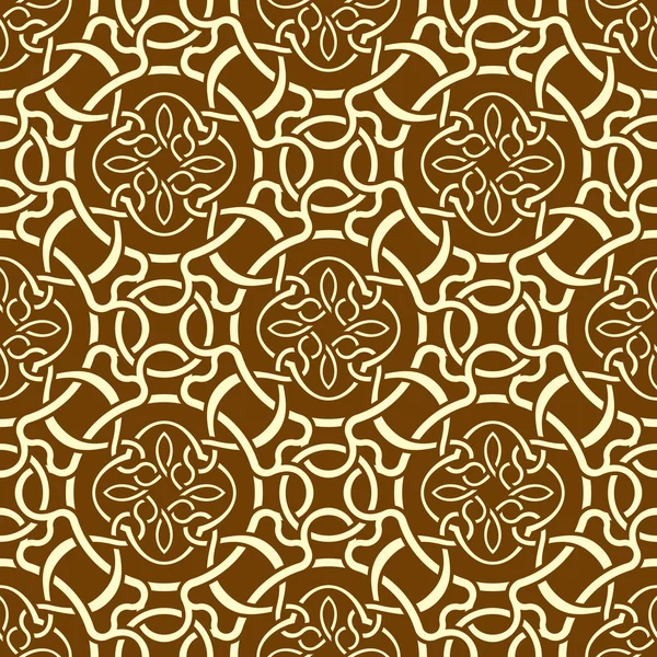 갈색 원활한 벽지 패턴 — 스톡 벡터