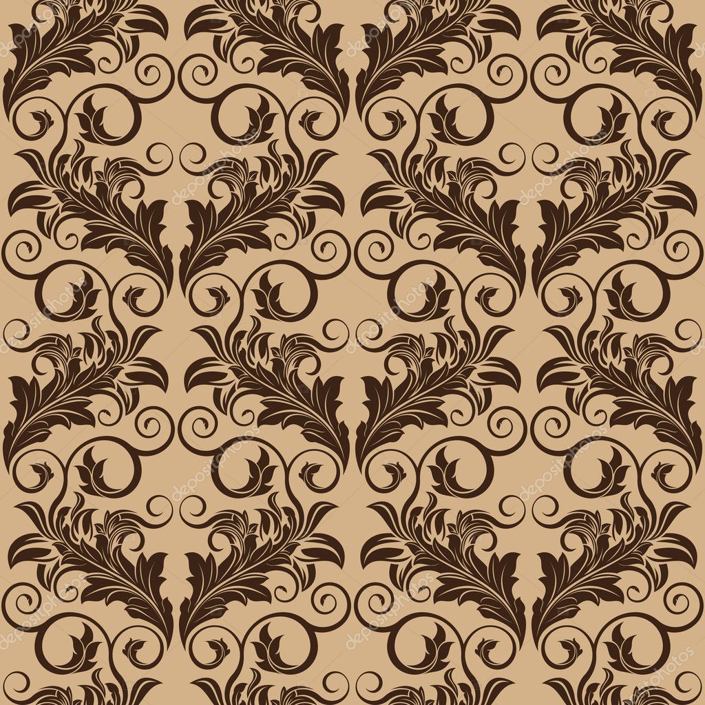 Brown seamless wallpaper pattern — Stock Vector © Zybr78 #5475085