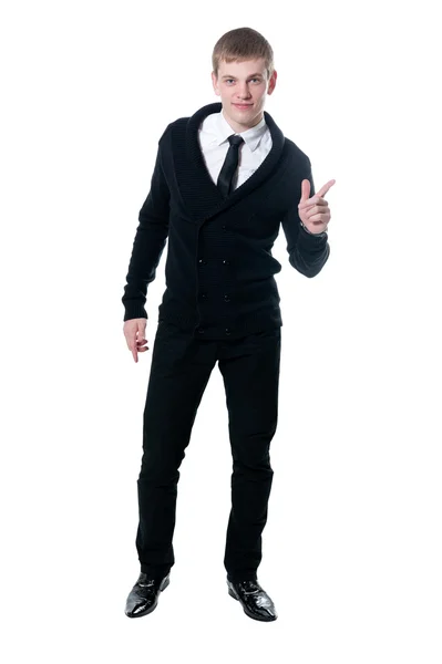 Mladý muž v černém svetr — Stock fotografie