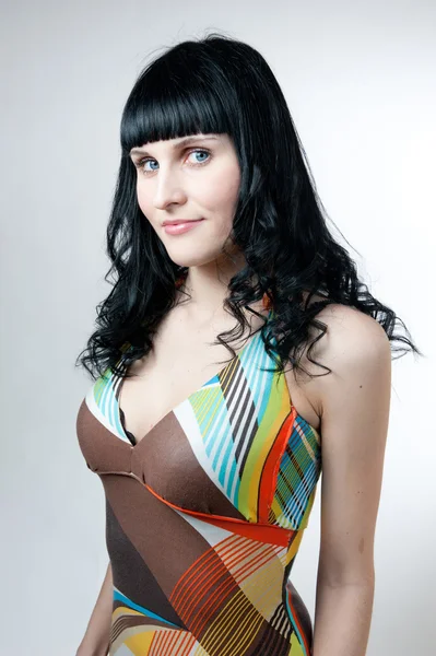 Chica en vestido de color abstracto —  Fotos de Stock