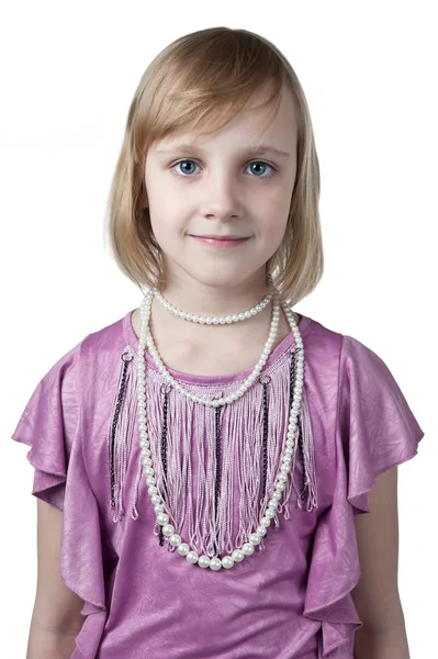 Petite princesse en robe violette — Photo