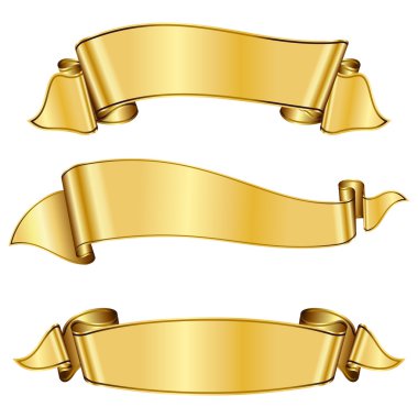 Gold ribbon collection clipart