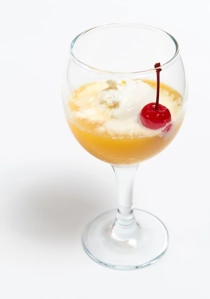 Ice cream with orange juice in a glass — Stock Photo, Image