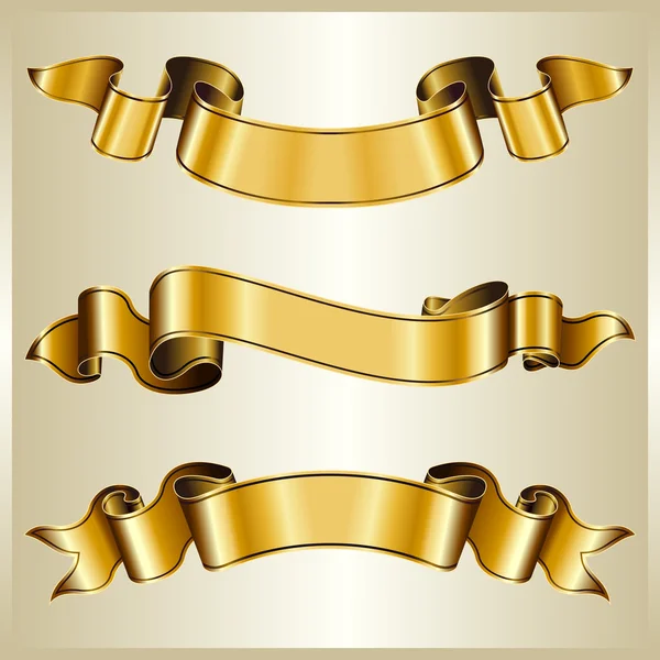 Colección de cinta de oro — Vector de stock
