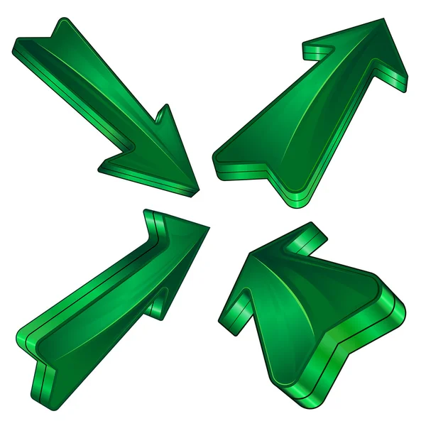 Zelená šipka kolekce — Stockový vektor