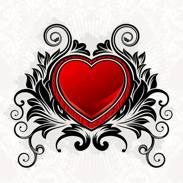 Corazón ornamental de San Valentín — Vector de stock