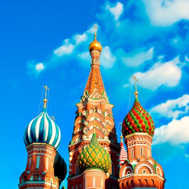 Moskova 'daki Kızıl Meydan' daki Aziz Basil Katedrali