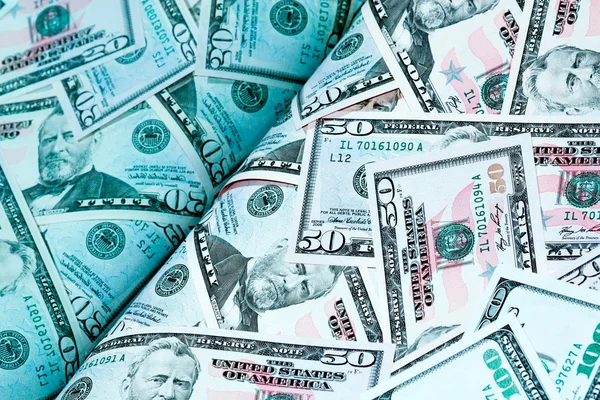 Kék magazin dollárt pénz — Stock Fotó