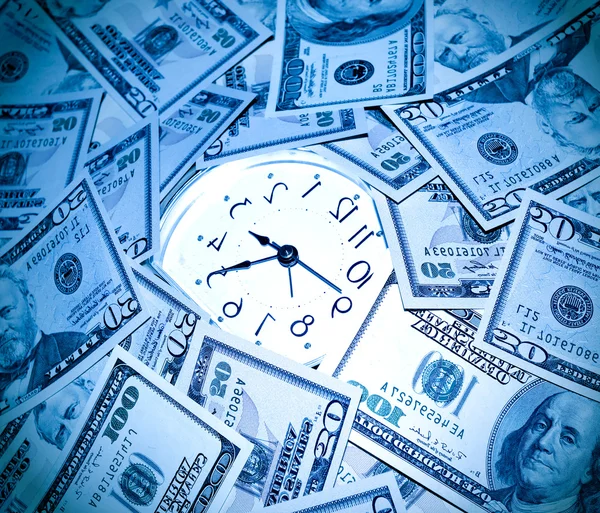 Clock and money — Stock Photo, Image