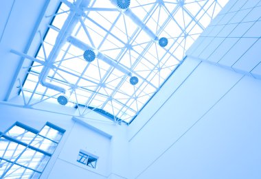 Transparent ceiling inside contemporary airport clipart