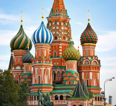 Cathedral of Vasily the Blessed on Red Square Moscow Russia clipart