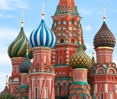 Domes of the famous Head of St. Basil's Cathedral on Red square, clipart