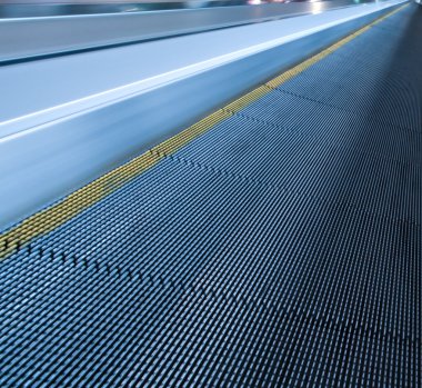 Abstract striped texture of moving escalator closeup clipart