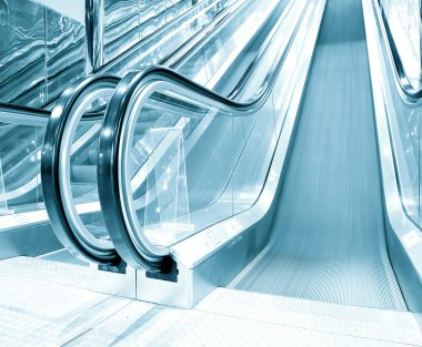 Escalator indoor shopping mall clipart