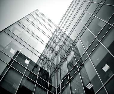 Black texture of glass transparent skyscrapers at night clipart