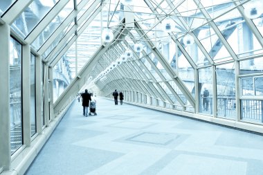 Contemporary hallway of airport clipart