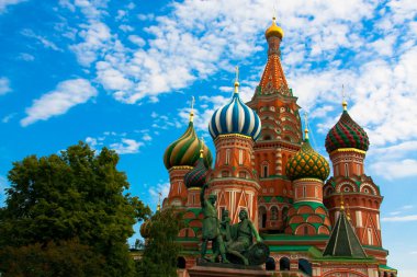 Domes of the famous Head of St. Basil's Cathedral on Red square, clipart