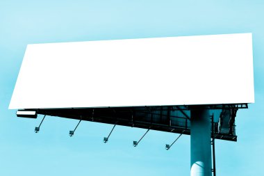 Blank wide billboard over blue sky clipart