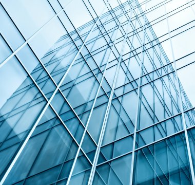 Blue texture of glass transparent skyscrapers clipart