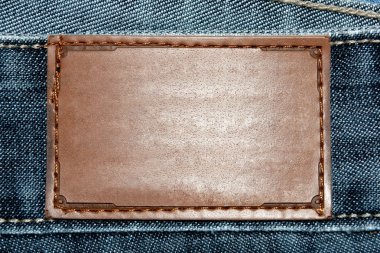 kahverengi deri etiket