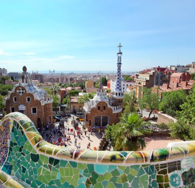 BARCELONA, SPAIN - JULY 25: The famous Park Guell on July 25, 2011 in Barce