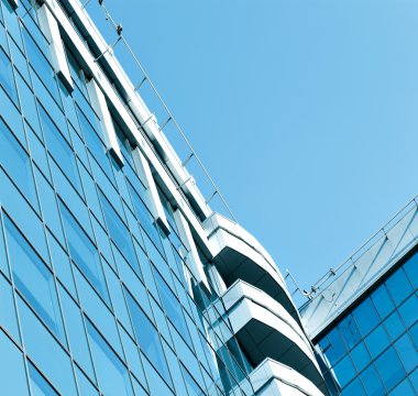 cam mimarisinin modern çizgili mavi dokusu