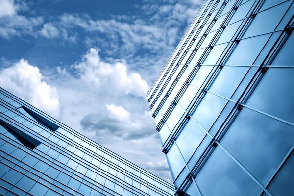 Modrá textura skla výškové budovy — Stock fotografie