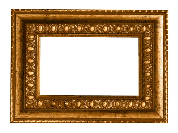 Horizontal vintage wooden frame over white background — Stock Photo, Image