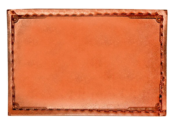 Brown leather label isolated — Stock Photo, Image