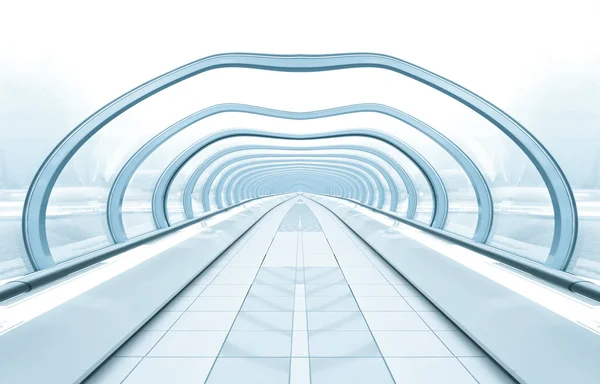 Синий просторный коридор — стоковое фото