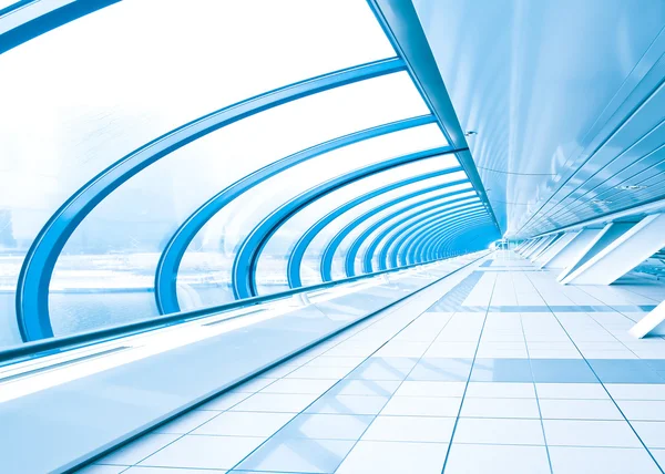 Blue spacious corridor — Stock Photo, Image