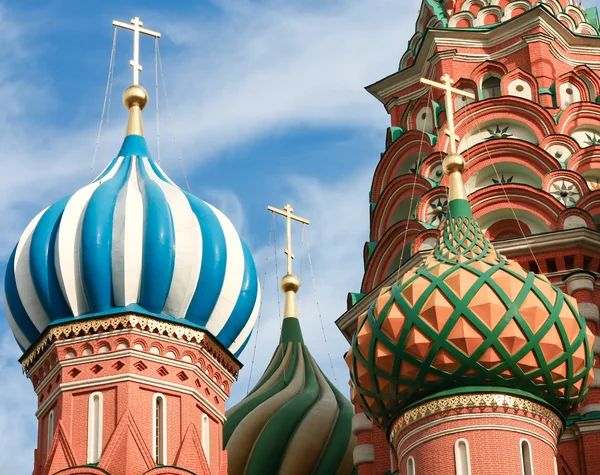 Kubbeleri ünlü başkanı Aziz basil Katedrali, Kızıl Meydanı, — Stok fotoğraf