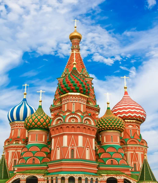 St. Catedral de Basílio na Praça Vermelha, Moscou, Rússia — Fotografia de Stock