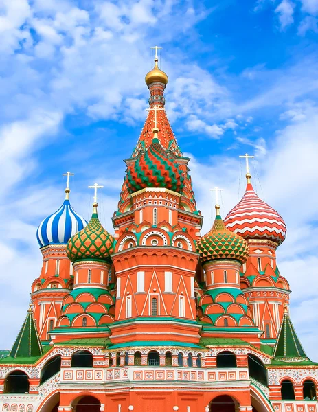 在莫斯科，俄罗斯红场瓦西里 · 祝福之大教堂 — 图库照片