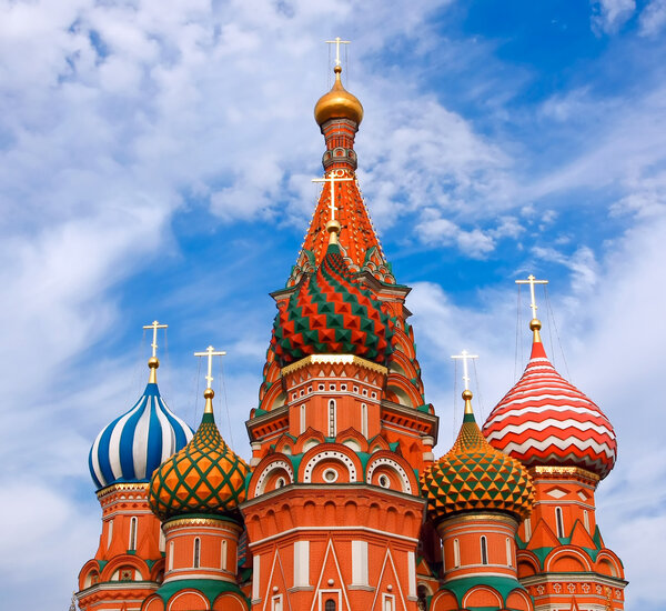 Cathedral of Vasily the Blessed on Red Square in Moscow, Russia
