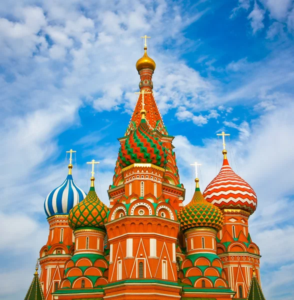 Moskova 'daki Kızıl Meydan' daki Aziz Basil Katedrali — Stok fotoğraf