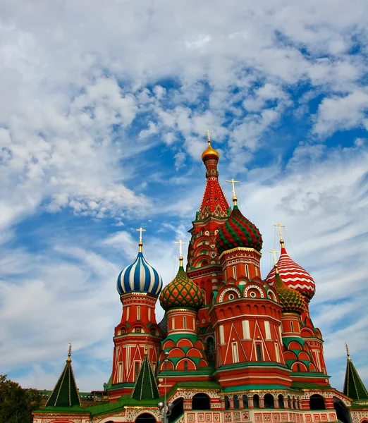 赤の広場、モスクワ ロシアのヴァシリー ・祝福の大聖堂 — ストック写真